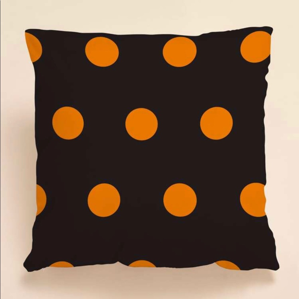Black and Orange Polka Dot Pillow Covers